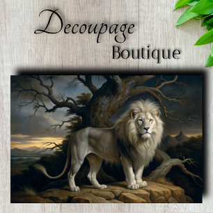 Papier Mousseline Découpage de la Majesté du lion blanc
