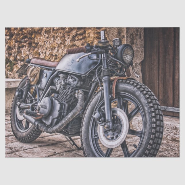 Papier Mousseline Découpage de la moto Yamaha vintage (Recto)