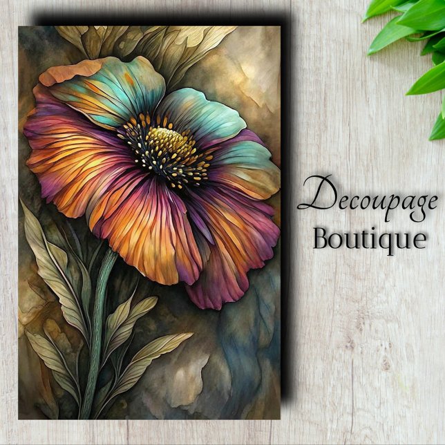 Papier Mousseline Découpage de la palette d'aquarelle (Watercolor Poppy Decoupage Tissue Paper)