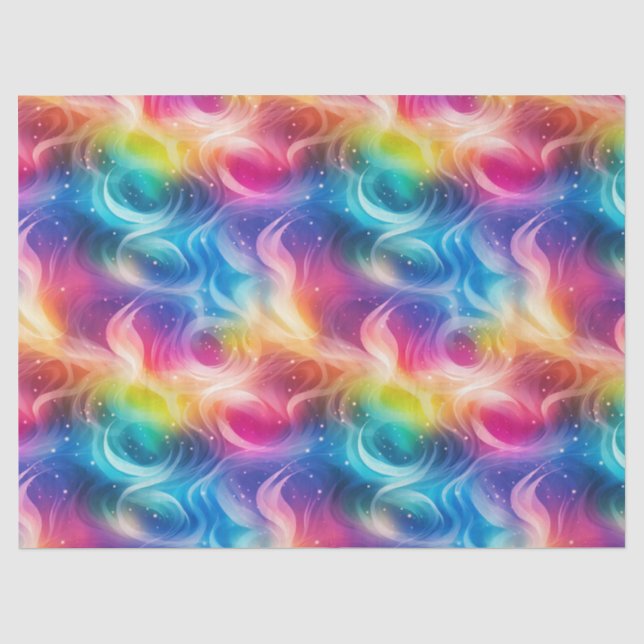 Papier Mousseline Découpage de la poussière d'étoile arc-en-ciel (Recto)