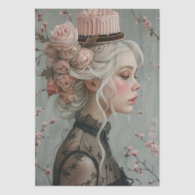 Papier Mousseline Découpage de la tête de la dame de l'époque victor (Recto)