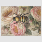 Découpage de l'abeille vintage et des roses roses