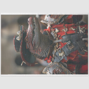 Papier Mousseline Découpage de l'alligator rouge royal Steampunk