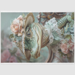 Papier Mousseline Découpage de l'alligator vintage habillé