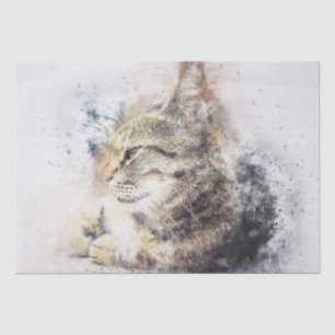 Papier Mousseline Découpage de l'aquarelle de chat