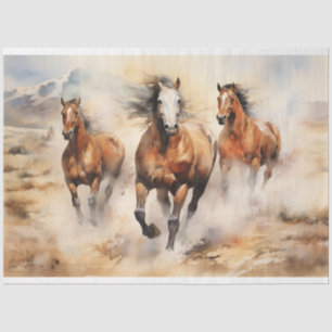 Papier Mousseline Découpage de l'aquarelle des Chevaux sauvages