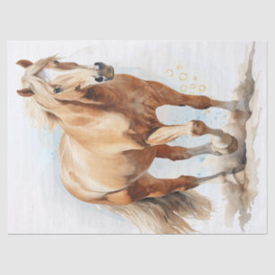 Papier Mousseline Découpage de l'aquarelle Palomino Horse