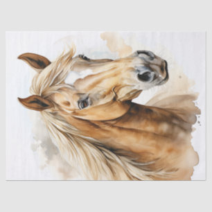 Papier Mousseline Découpage de l'aquarelle Palomino Horse