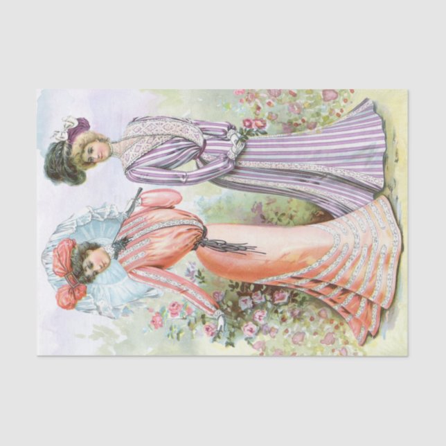 Papier Mousseline Découpage de l'aquarelle vintage (Recto)