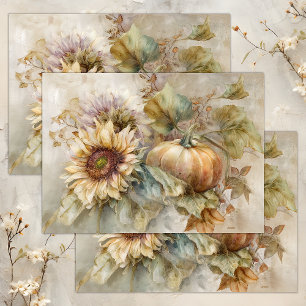 PAPIER MOUSSELINE DÉCOUPAGE DE L'AUTOMNE DES SOUFFRES ET CITROUILLE