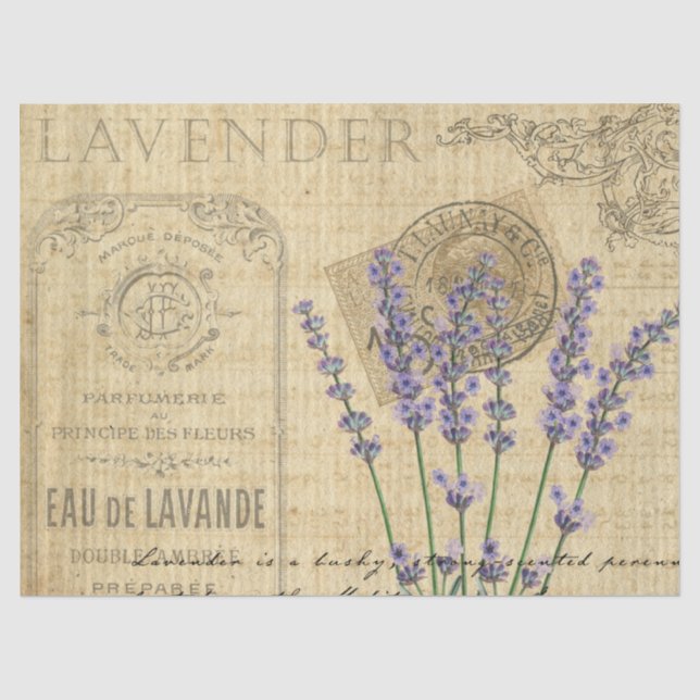 Papier Mousseline Découpage de lavande (Recto)