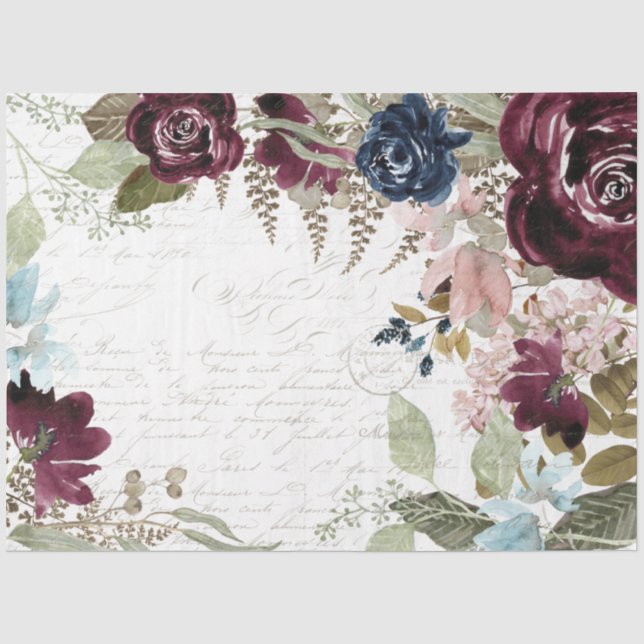 Papier Mousseline Découpage de l'Ephémère de script de marine de Bou (Recto)
