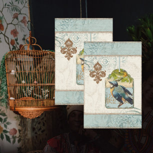 Papier Mousseline Découpage de l'Ephémère vintage Bleu jaune