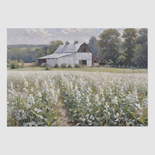 Papier Mousseline Découpage de l'étable blanc (Recto)