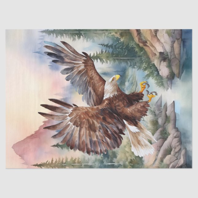Papier Mousseline Découpage de l'oeuvre d'aigle à tête blanche (Recto)