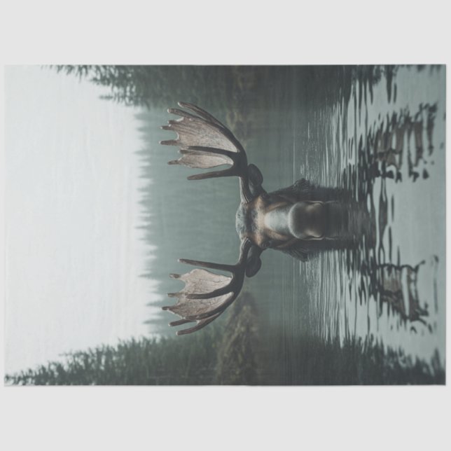 Papier Mousseline Découpage De L'Oie Dans L'Eau Réflexion De Grands  (Recto)