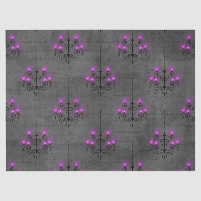 Papier Mousseline Découpage de lustre gothique violet et noir (Recto)