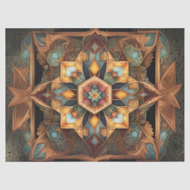 Papier Mousseline Découpage de mandala couleur coupée (Recto)