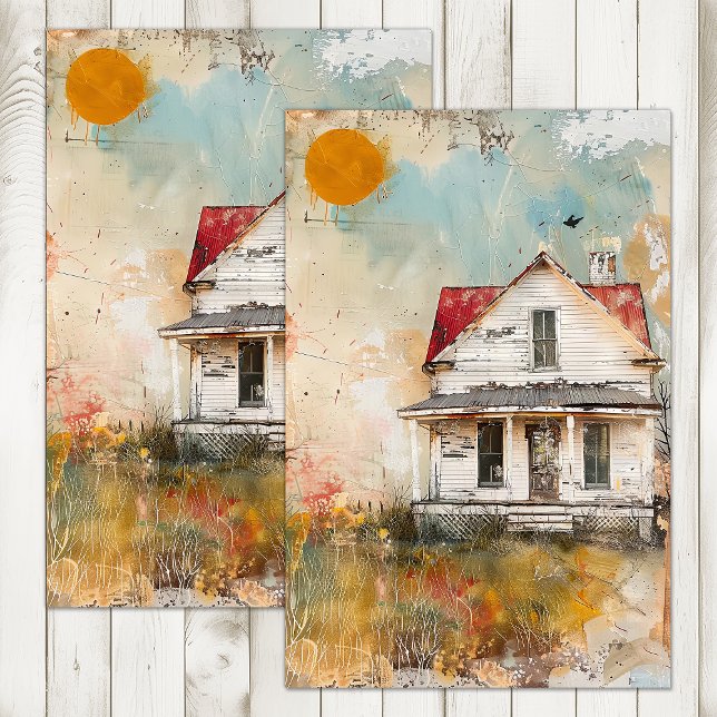 PAPIER MOUSSELINE DÉCOUPAGE DE MÉDIAS MIXTES DE L'ANCIENNE FERME SHA (SHABBY OLD FARMHOUSE MIXED MEDIA DECOUPAGE TISSUE PAPER)