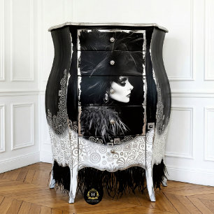 Papier Mousseline Découpage de mode noir et blanc avant-gardiste