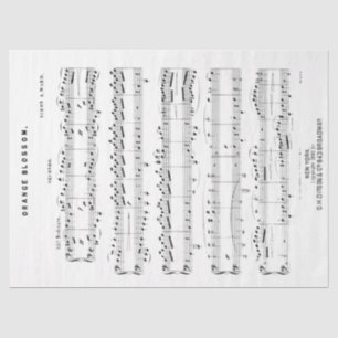 Papier Mousseline Découpage de musique de duo de piano vintage