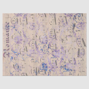 Papier Mousseline Découpage de musique vintage feuille de lavande