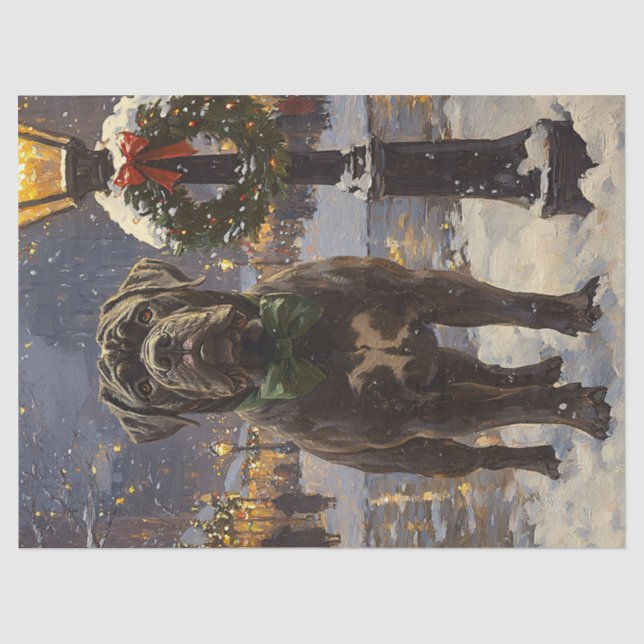 Papier Mousseline Découpage de Noël Cane Corso (Recto)
