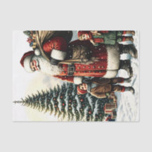 Découpage de Noël Père Noël vintage