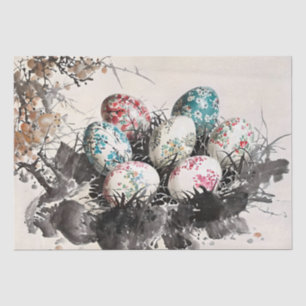 Papier Mousseline Découpage de peinture à l'encre d'oeuf