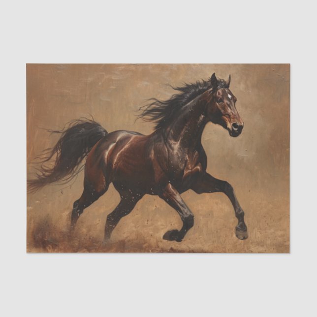 Papier Mousseline Découpage de peinture à l'huile pour chevaux de la (Recto)
