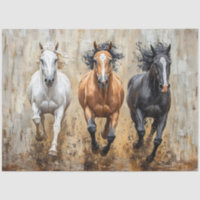 Découpage de peinture de trio de cheval