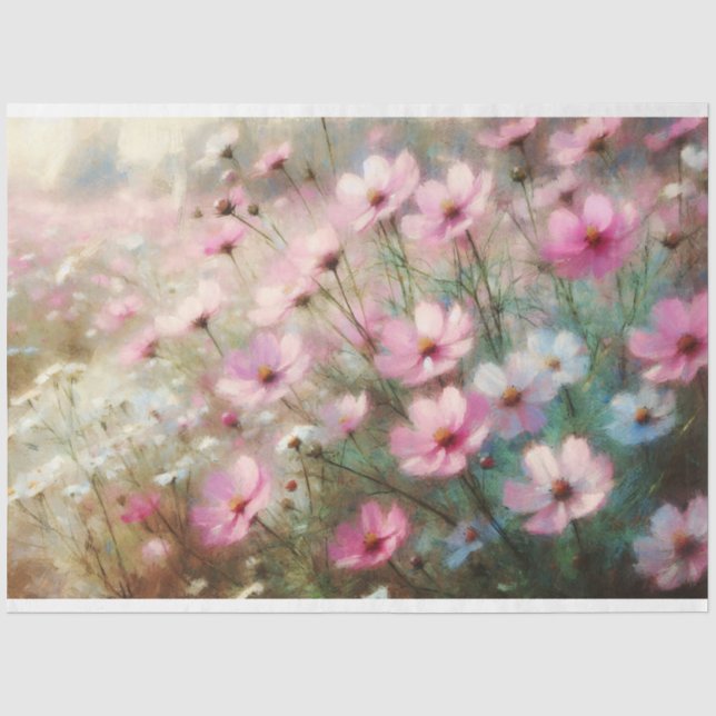Papier Mousseline Découpage de peinture impressionniste Fleur sauvag (Recto)