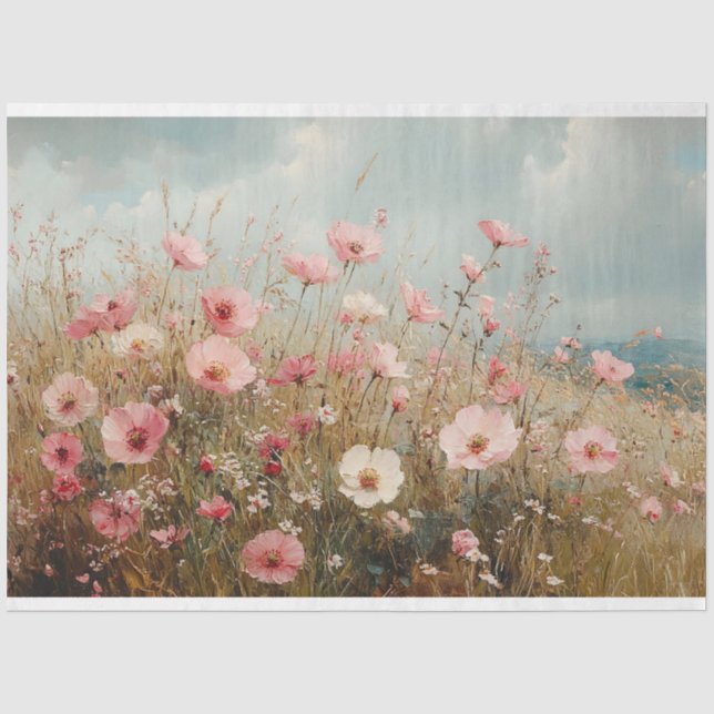 Papier Mousseline Découpage de peinture Pittoresque de Fleurs sauvag (Recto)