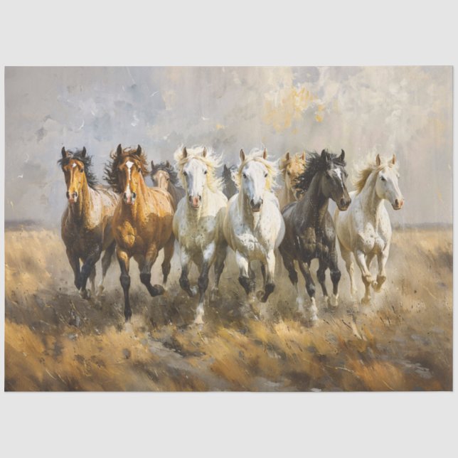 Papier Mousseline Découpage de peintures de la troupe de chevaux (Recto)