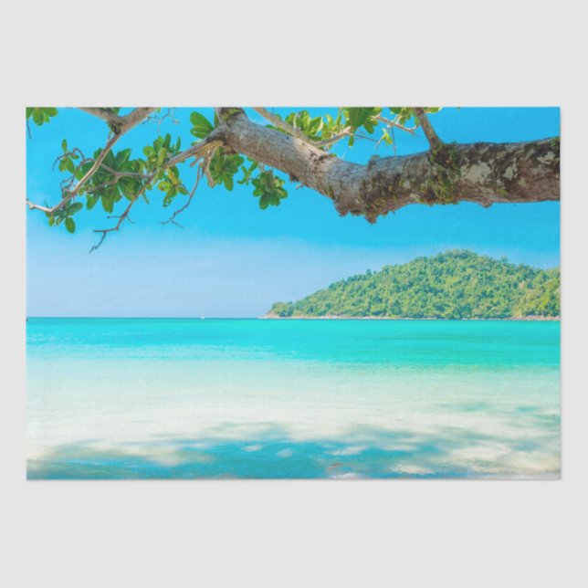 Papier Mousseline Découpage de plage tropicale (Recto)