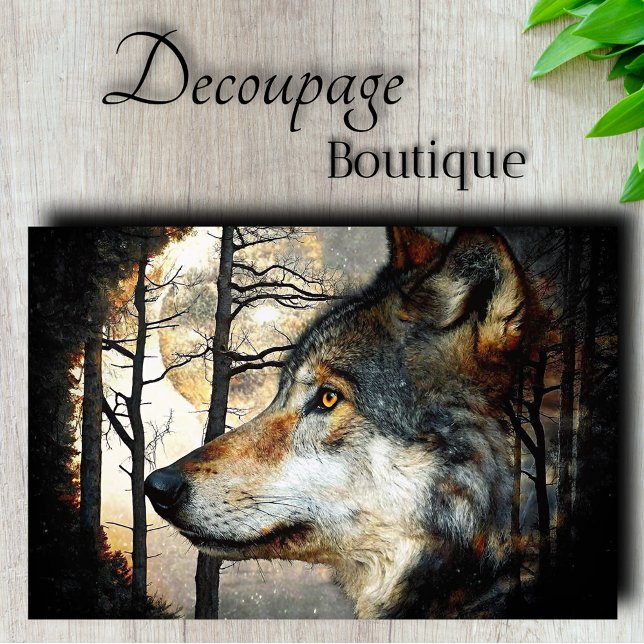 Papier Mousseline Découpage de profil de loup majestueux (Majestic Wolf Profile Decoupage Tissue Paper)