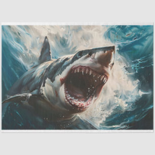 Papier Mousseline Découpage de requins féroces