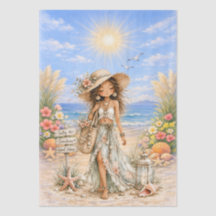 Découpage de scène de plage girly style boho migno