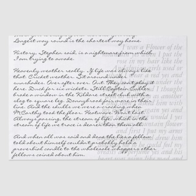 Papier Mousseline Découpage de script de lettre manuscrite de texte  (Recto)