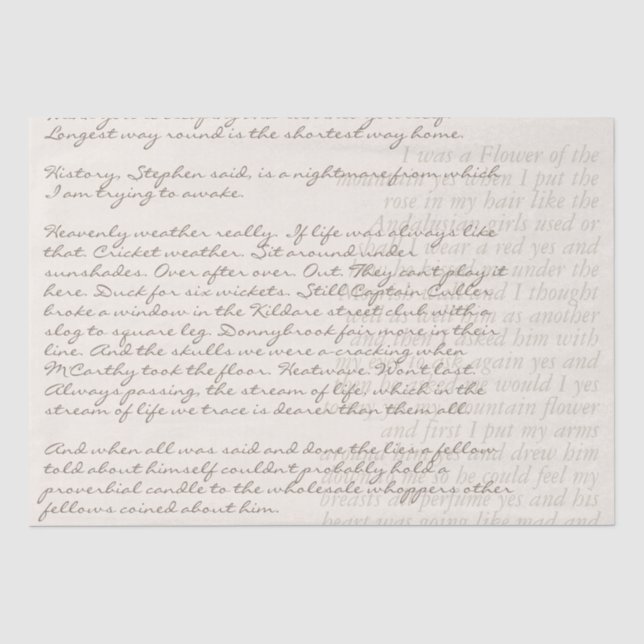 Papier Mousseline Découpage de script de lettre manuscrite de texte  (Recto)