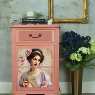 Papier Mousseline Découpage de script floral Lilac Lady Victorian