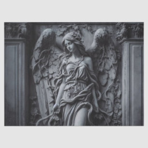 Papier Mousseline Découpage de sculpture gothique Angel et vignes