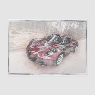 Papier Mousseline Découpage de voiture classique Alfa Romeo