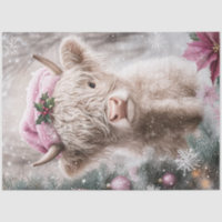 Découpage Découpage Décor rose Vache Highland