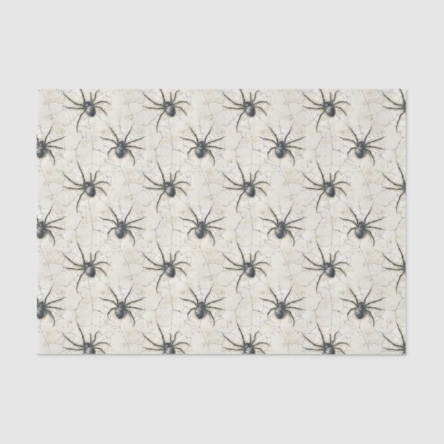 Papier Mousseline Découpage des araignées d'Halloween (Recto)