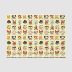 Papier Mousseline Découpage des bébés animaux Vintages