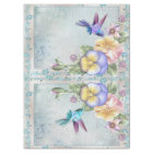 Découpage des colibris et des fleurs violettes