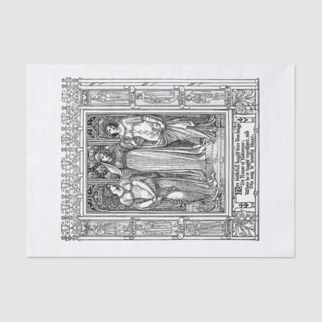 Papier Mousseline Découpage des dames médiévales (Recto)
