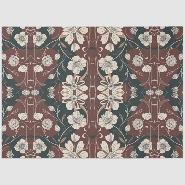 Papier Mousseline Découpage des fleurs noires d'automne (Recto)