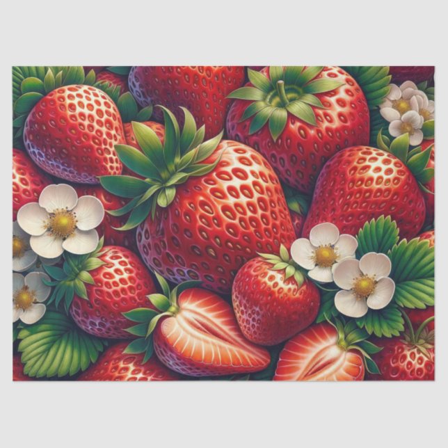 Papier Mousseline Découpage des fraises (Recto)
